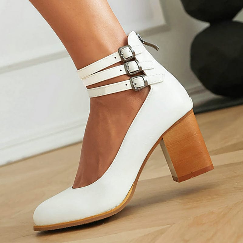 Avy |  Triple Buckle Heels