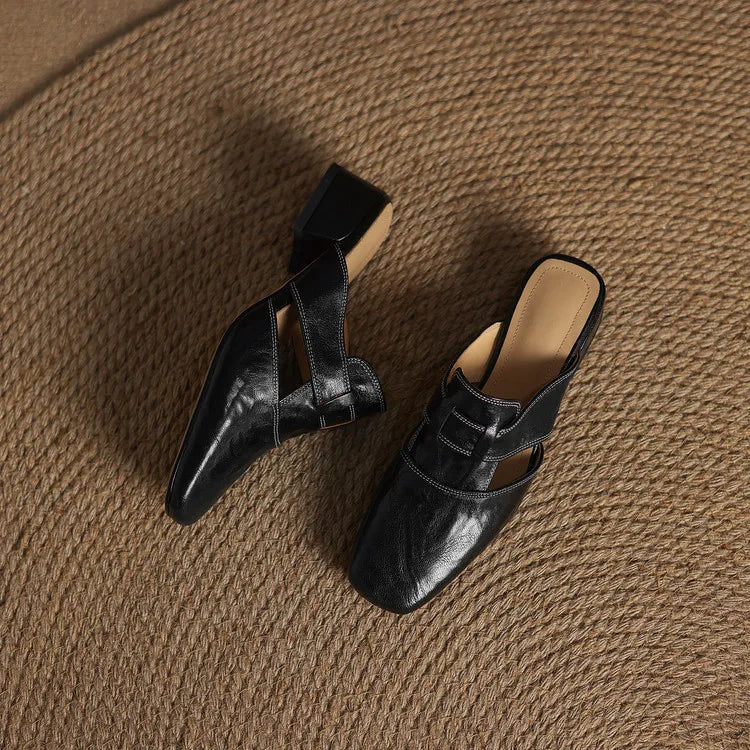 Jesica Genuine Leather Mules