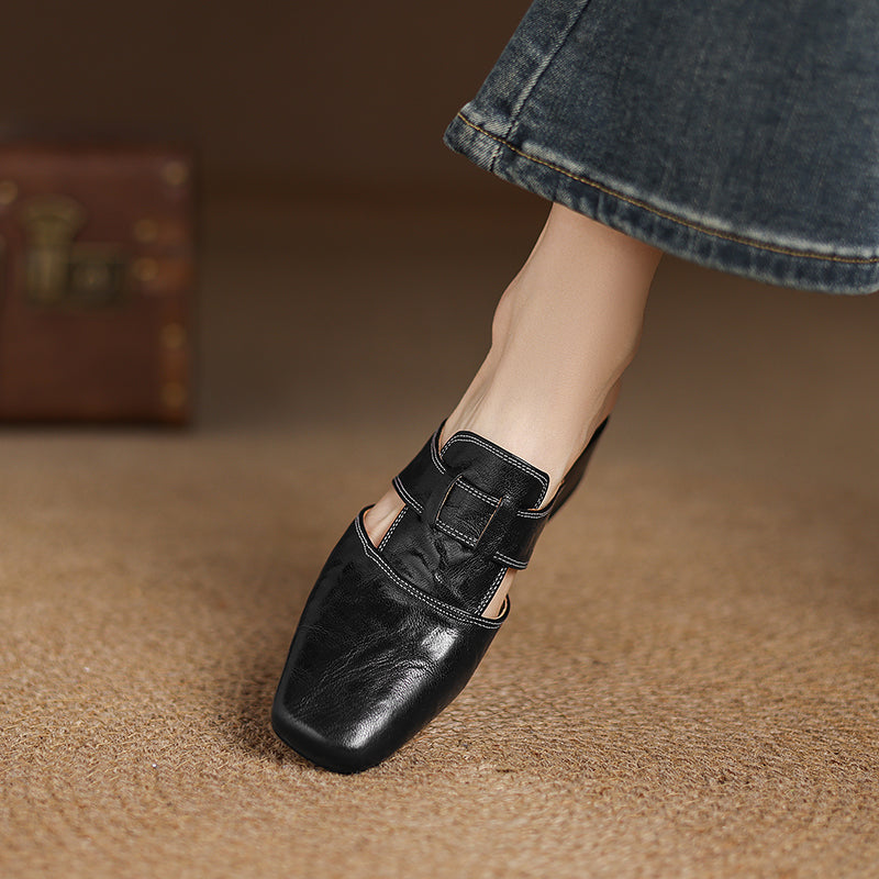 Jesica Genuine Leather Mules