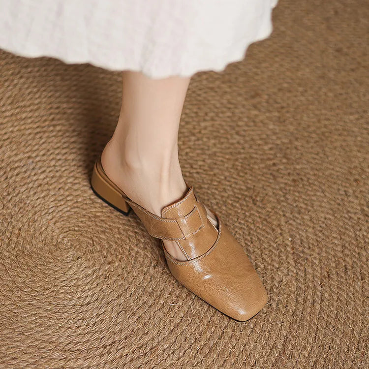 Jesica Genuine Leather Mules