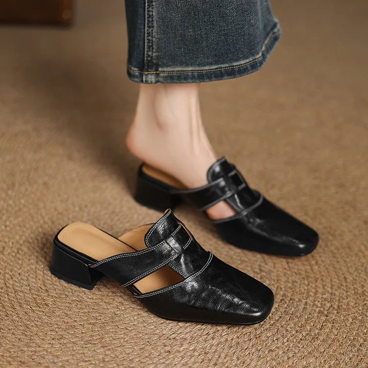 Jesica Genuine Leather Mules