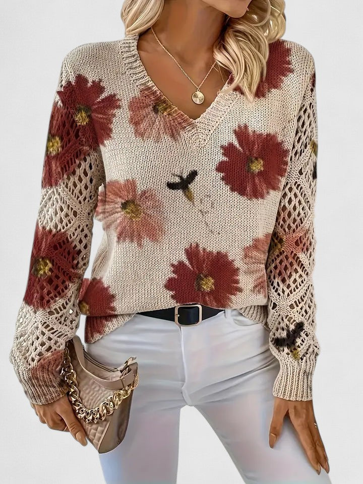 Willow | Elegant Floral Knit Sweater