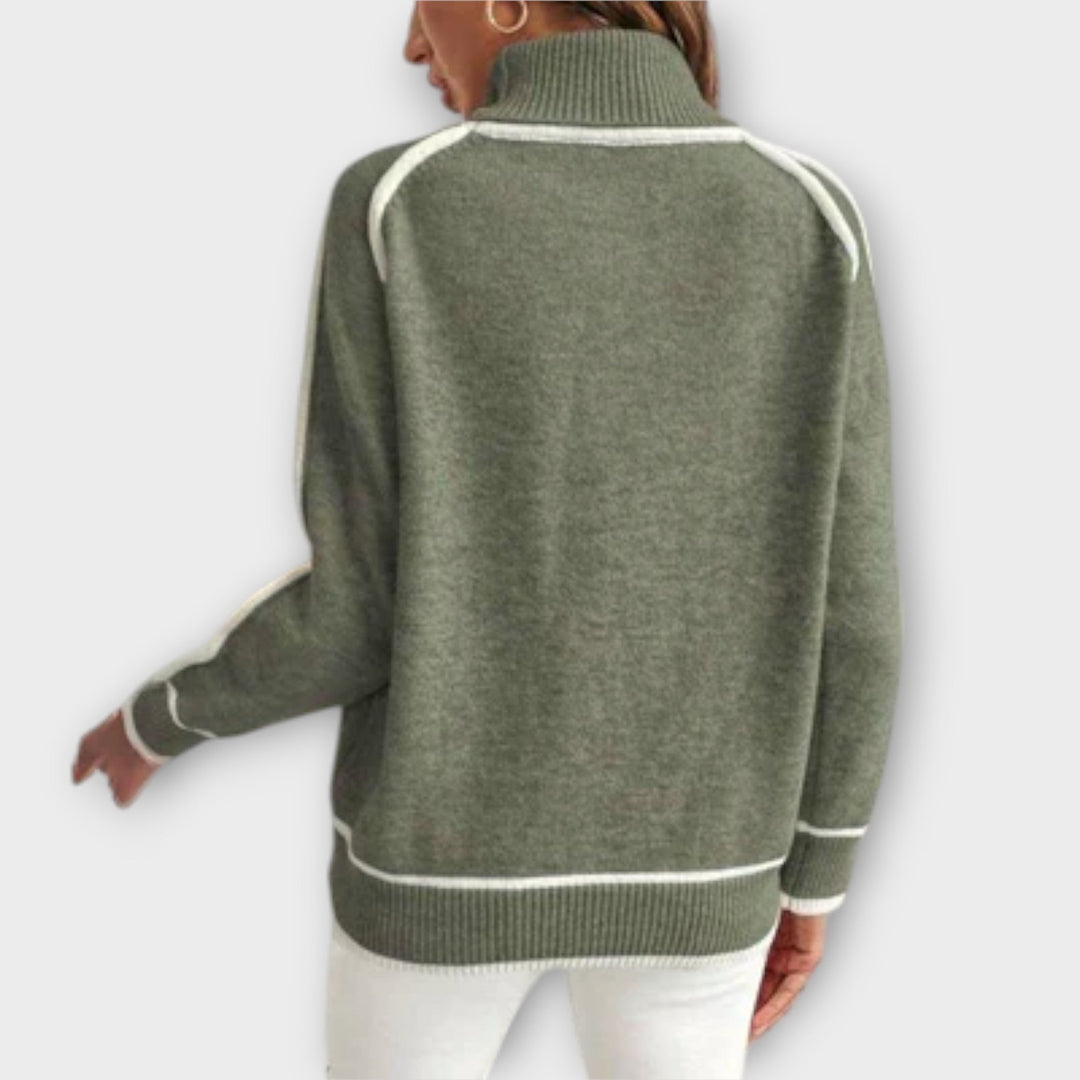 Indie - Luxurious Olive Green Knit Sweater