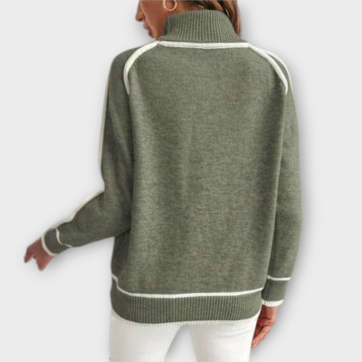 Indie - Luxurious Olive Green Knit Sweater