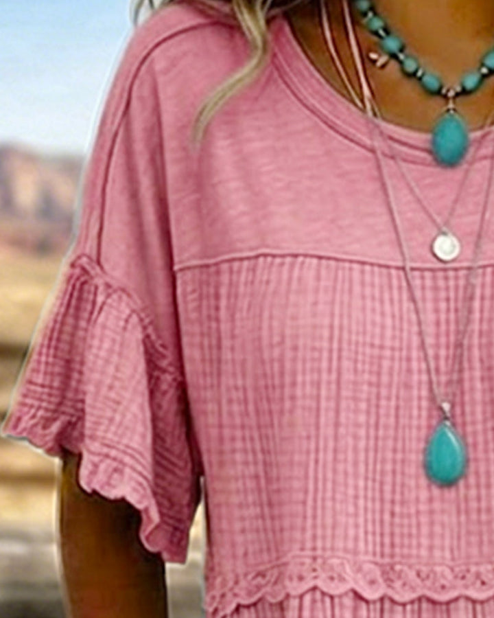 Short Sleeve Pocket Long Dress