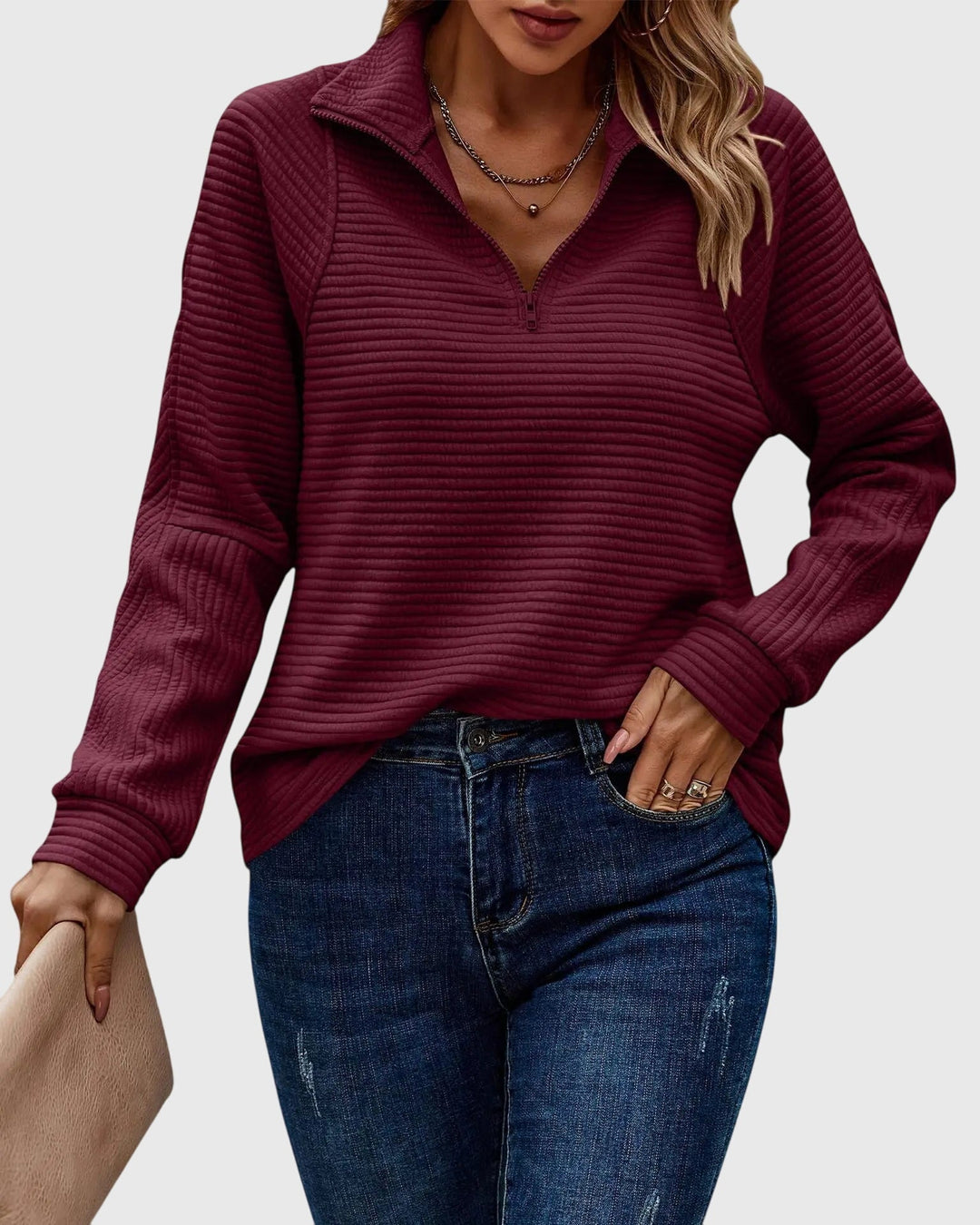 Megan | Elegant Half-Zip Sweater