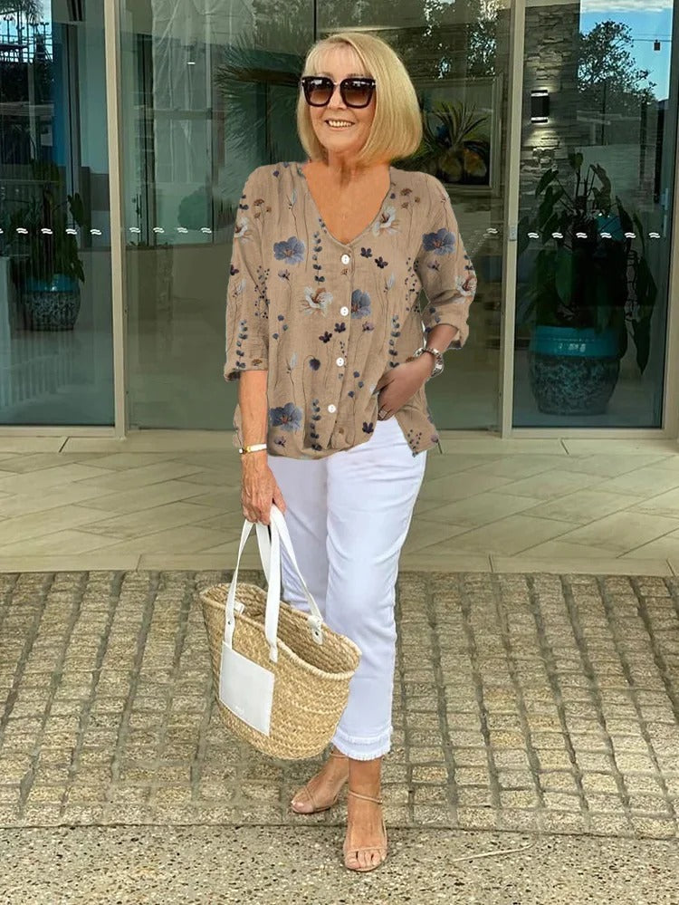 Jullie | Printed Button Tunic Top