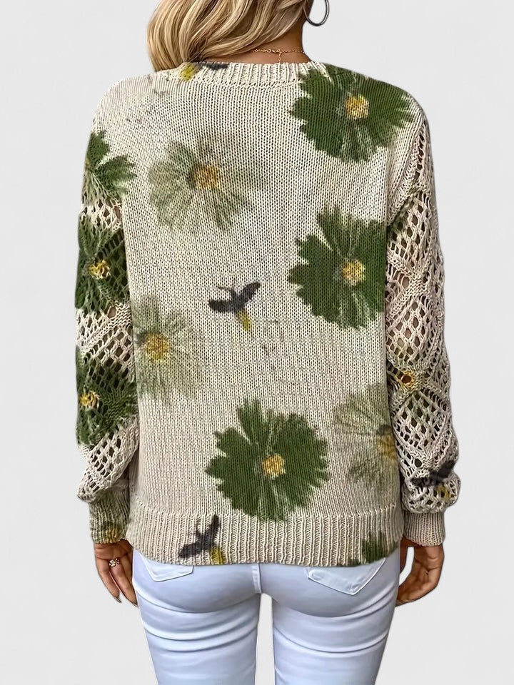 Willow | Elegant Floral Knit Sweater