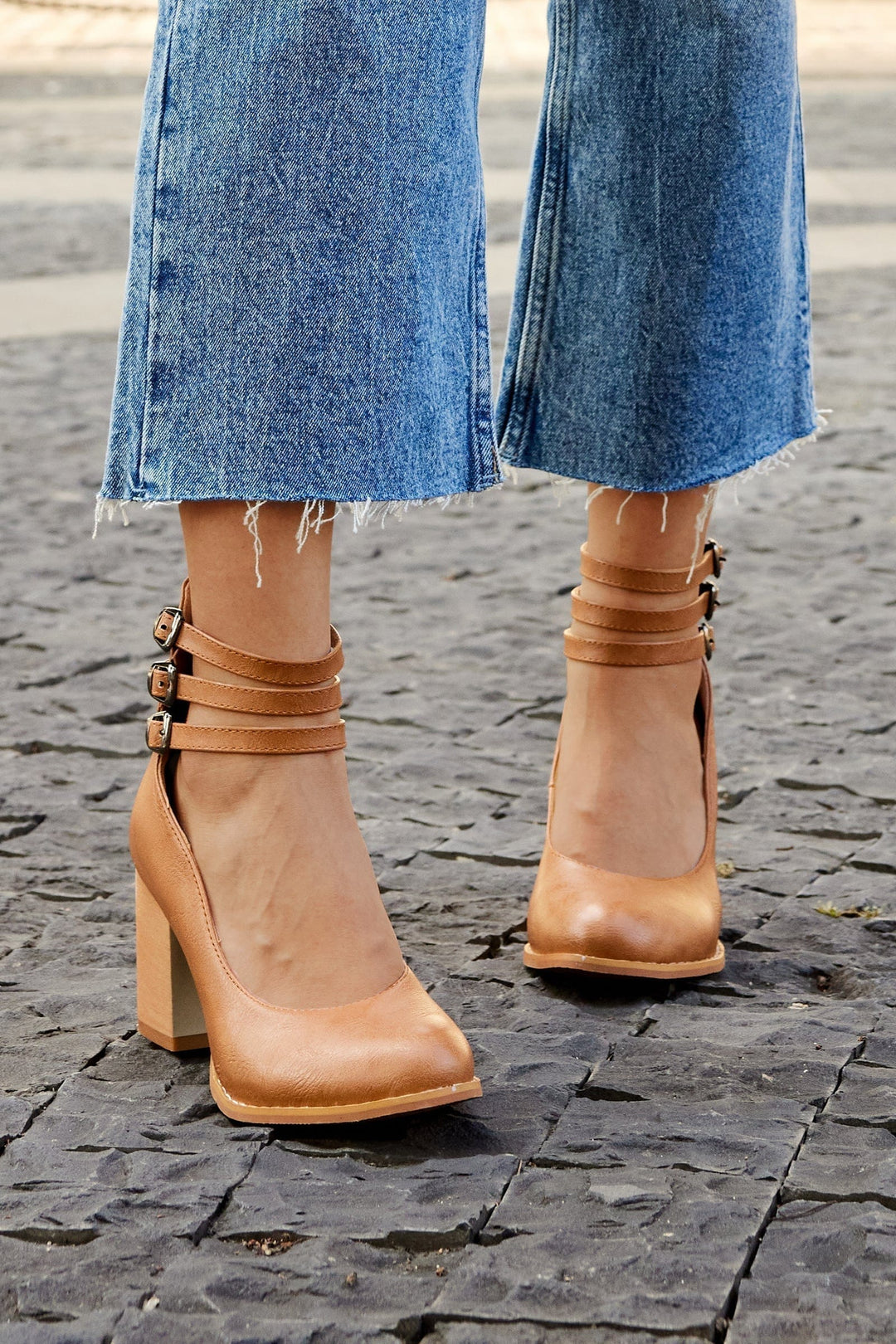 Avy |  Triple Buckle Heels