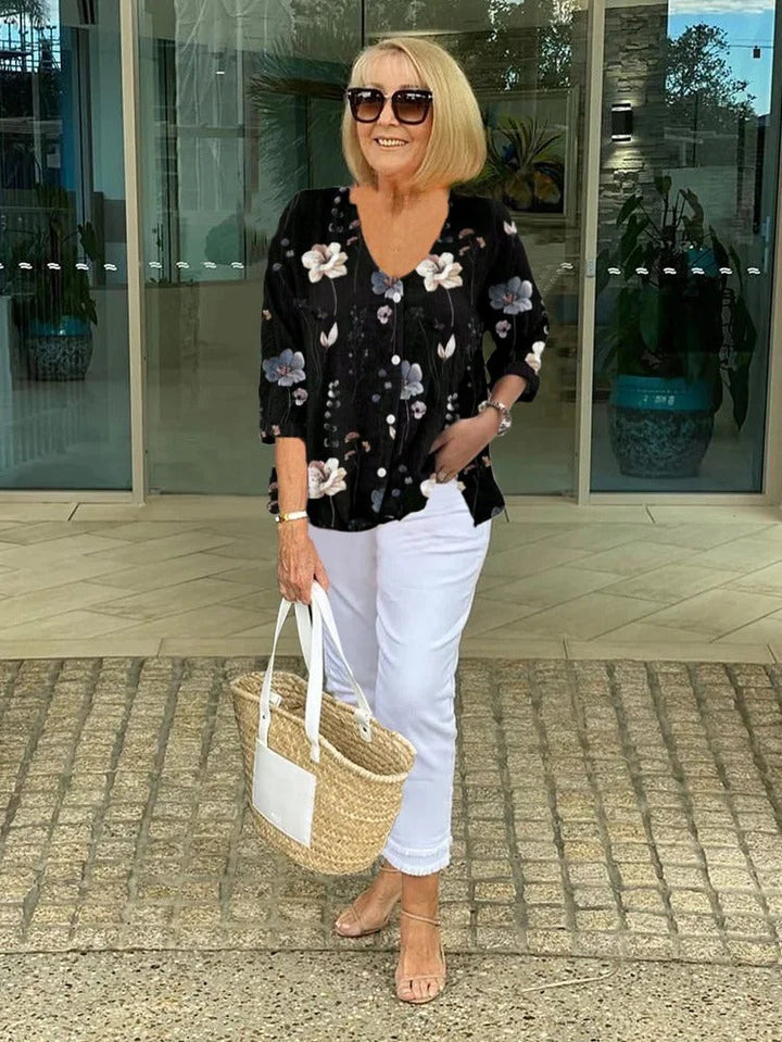 Jullie | Printed Button Tunic Top