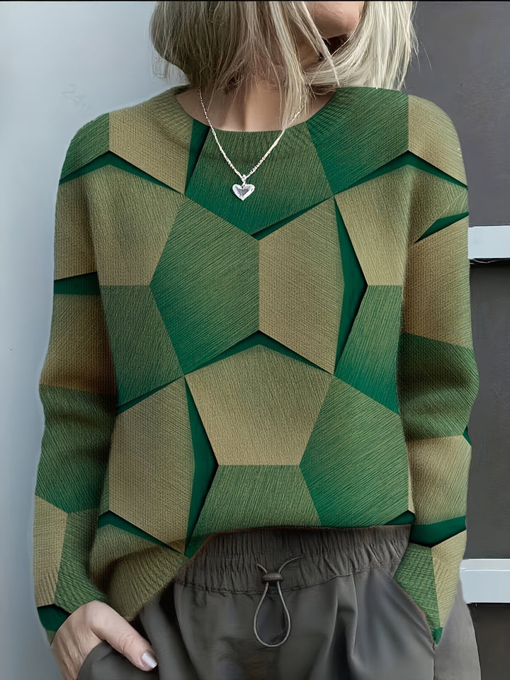 Seraphina – GEOMETRIC COLORBLOCK KNIT SWEATER