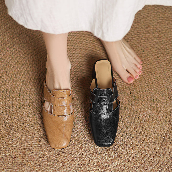Jesica Genuine Leather Mules
