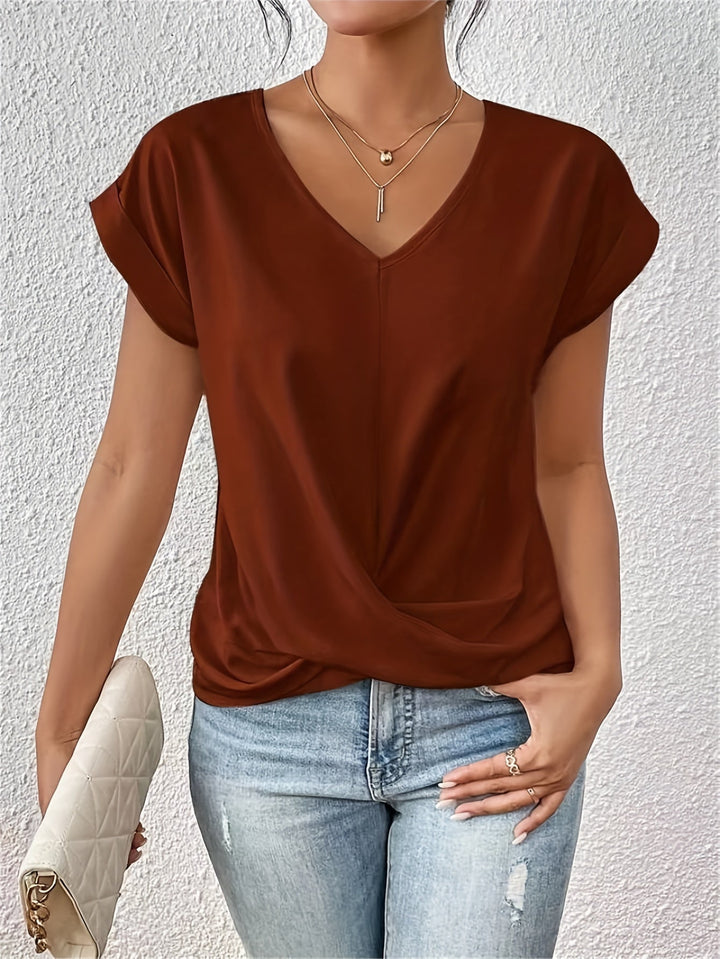 Zalina | The Sweetheart Neckline Casual T-Shirt