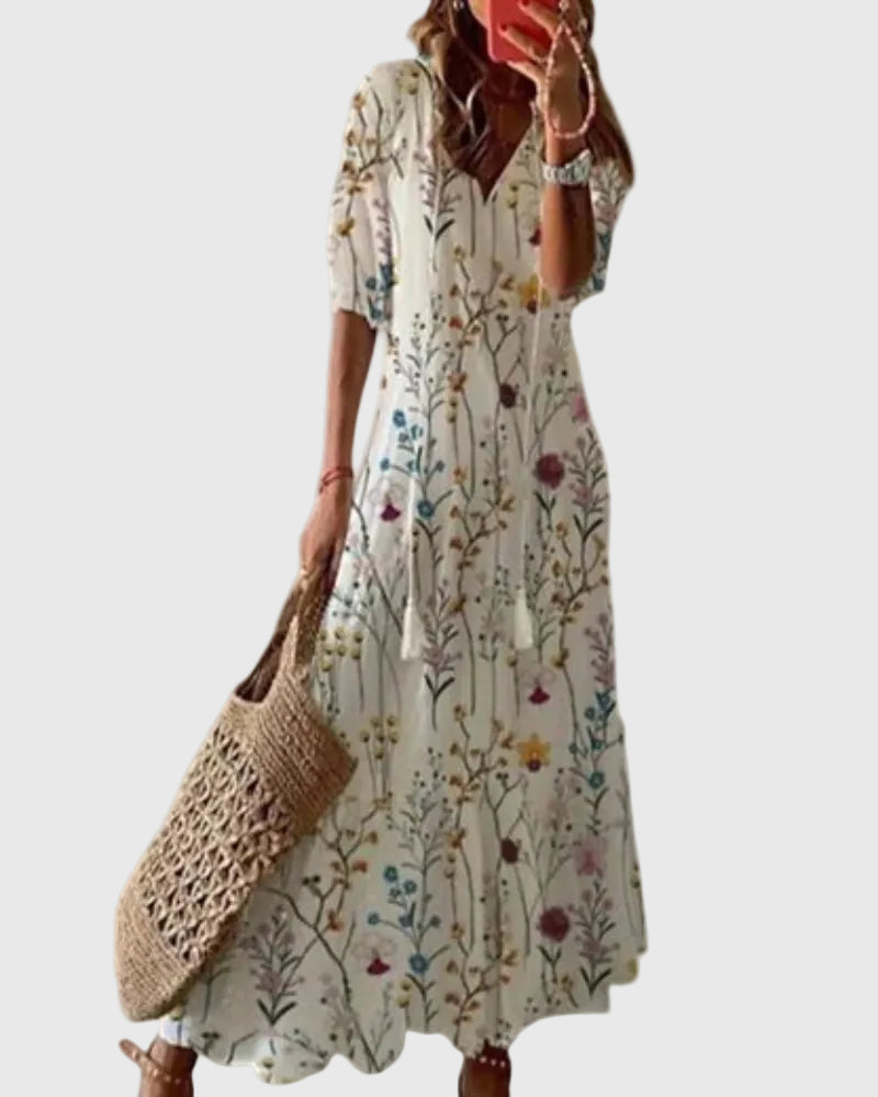 Amara | Boho Vintage Summer Maxi Dress