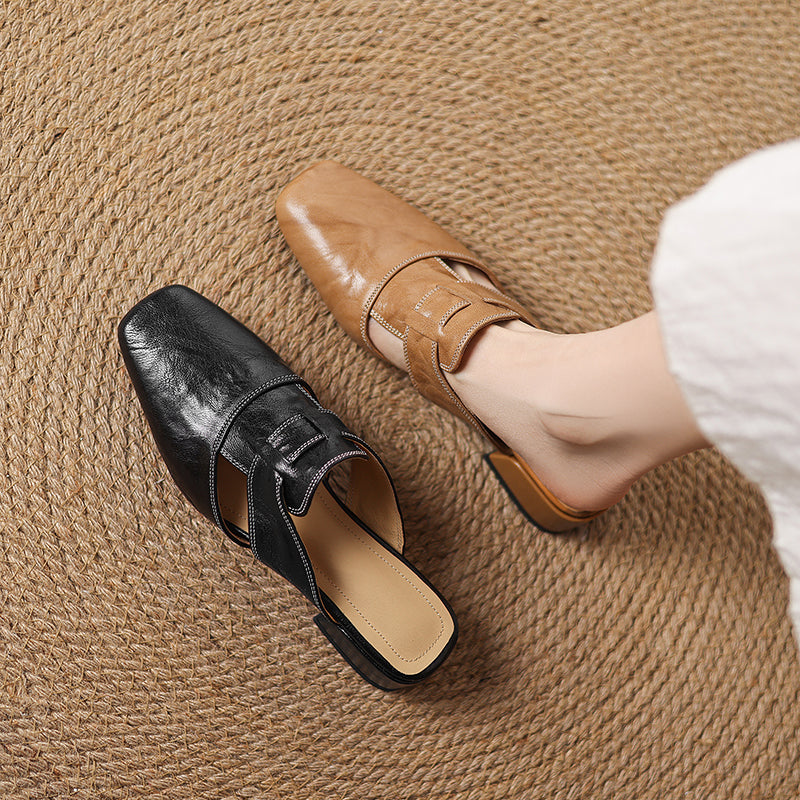 Jesica Genuine Leather Mules