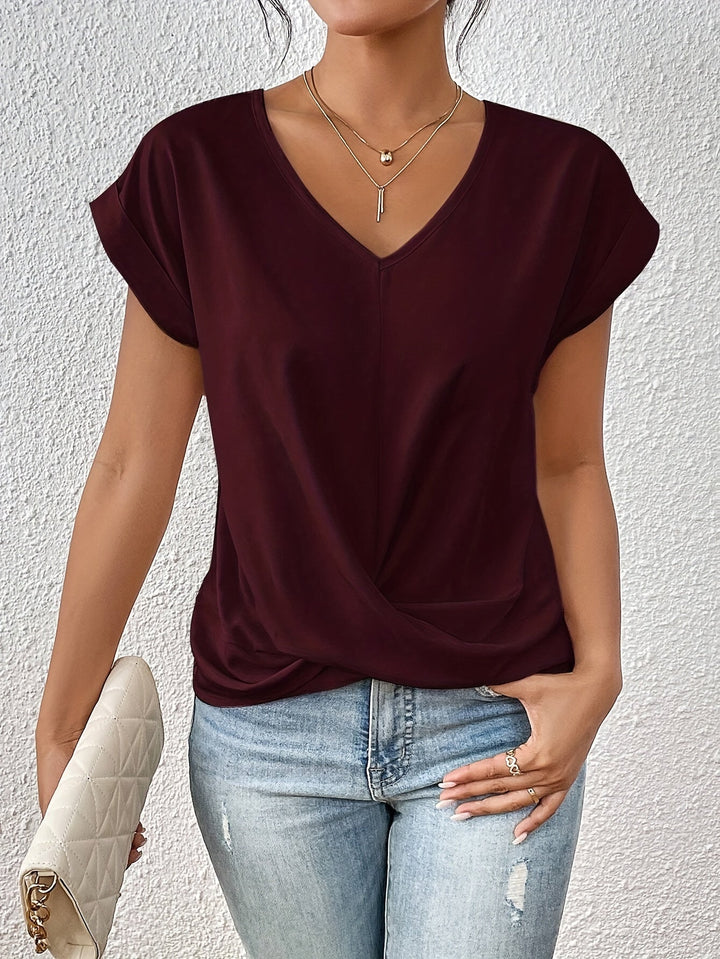 Zalina | The Sweetheart Neckline Casual T-Shirt
