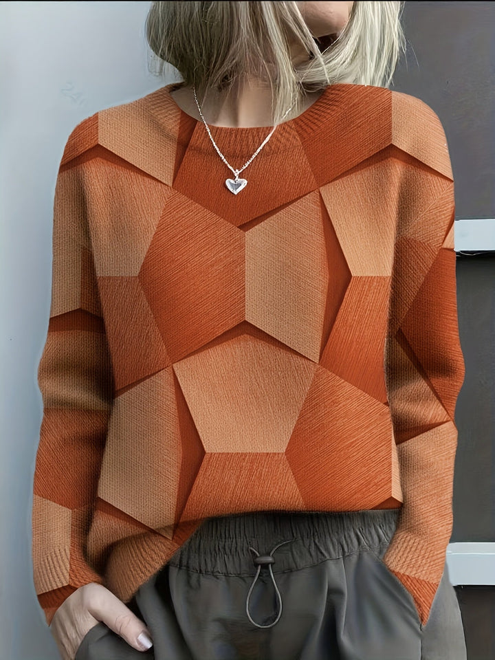 Seraphina – GEOMETRIC COLORBLOCK KNIT SWEATER