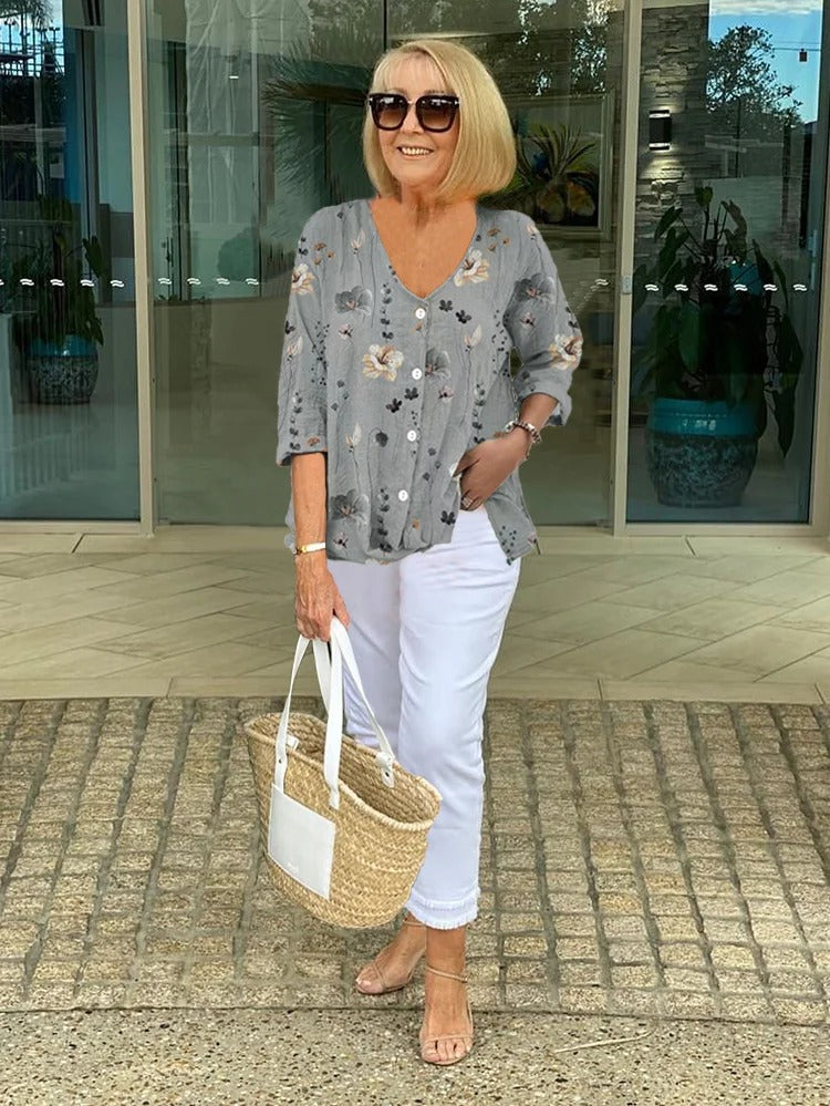 Jullie | Printed Button Tunic Top