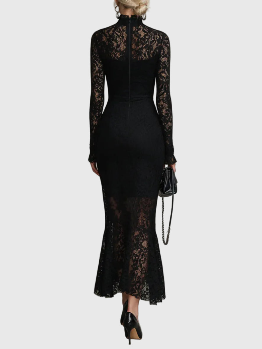 Oriana | Elegant Lace Fishtail Maxi Dress