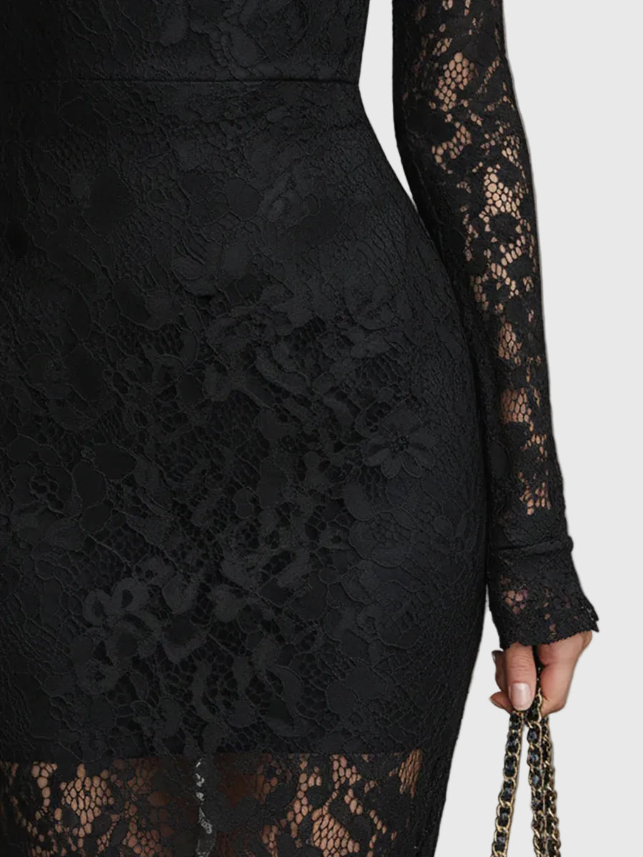 Oriana | Elegant Lace Fishtail Maxi Dress
