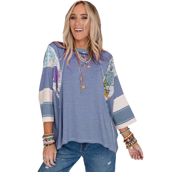 Amara™| Lightweight Patchwork Batwing Top