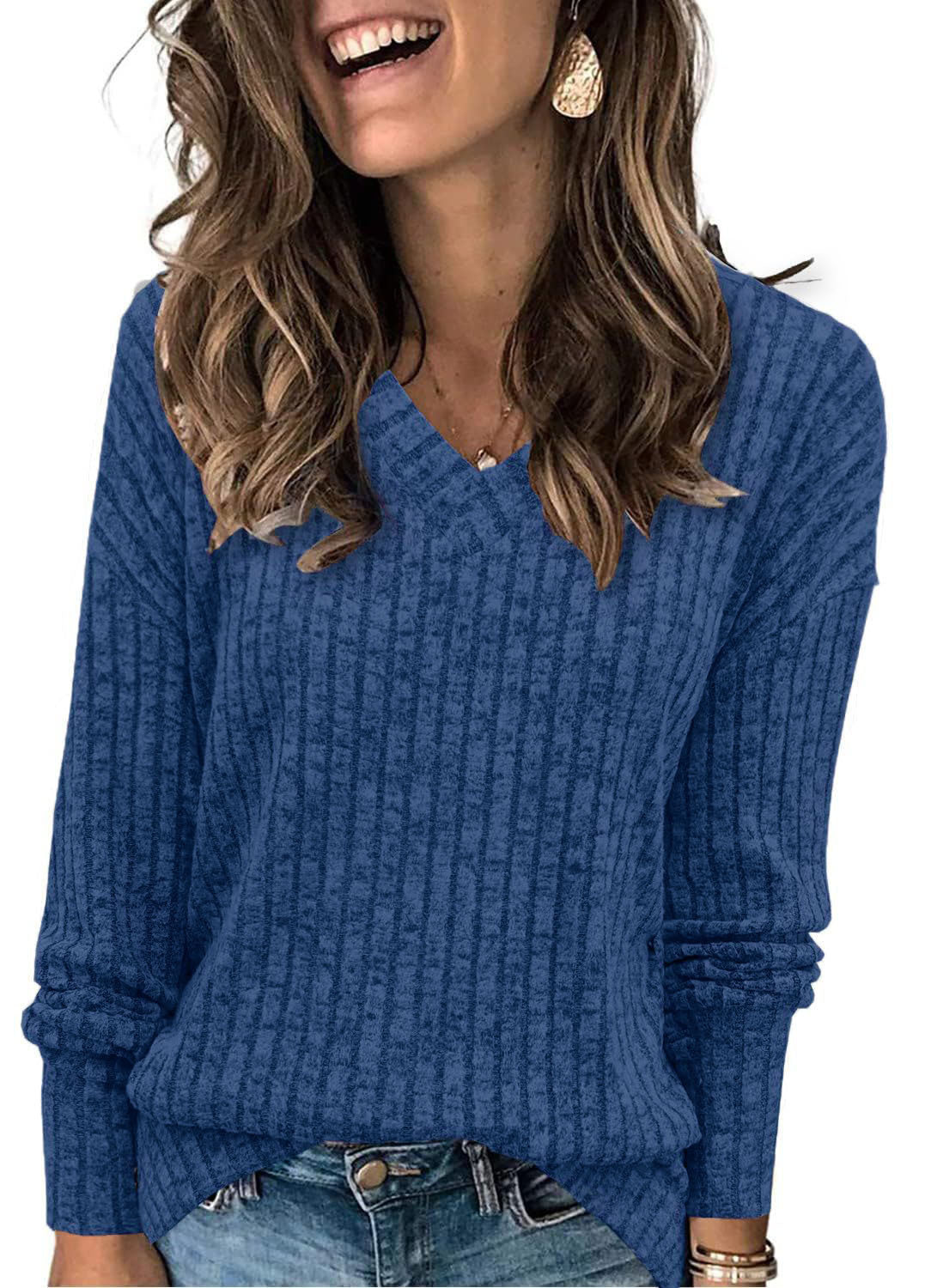 Eloise™ | Women V Neck Oversized Lightweight Knit Sweater