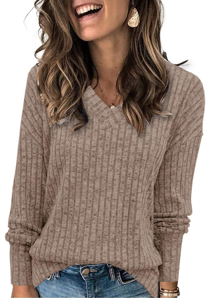 Eloise™ | Women V Neck Oversized Lightweight Knit Sweater