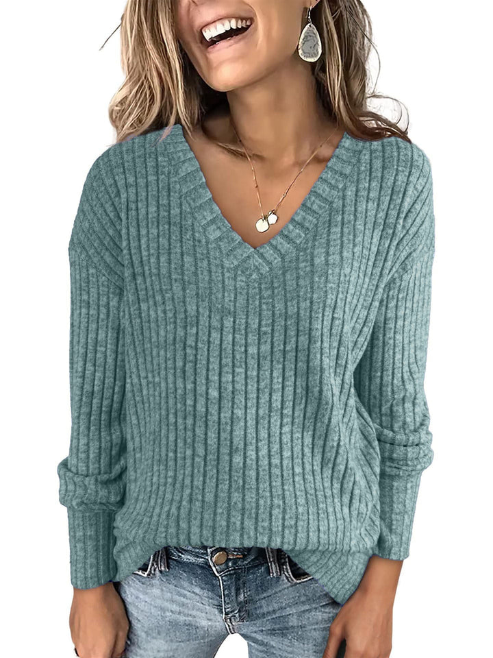 Eloise™ | Women V Neck Oversized Lightweight Knit Sweater