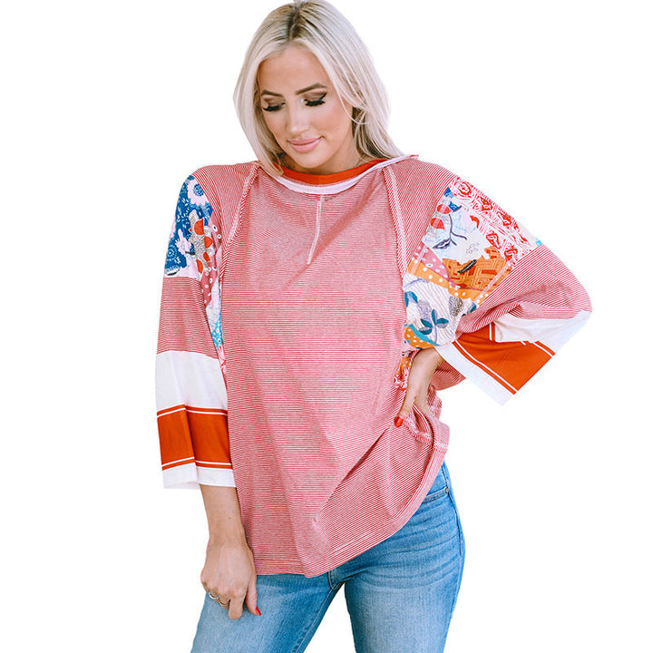 Amara™| Lightweight Patchwork Batwing Top