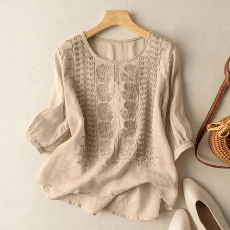 Andrea | Embroidered Relaxed Blouse
