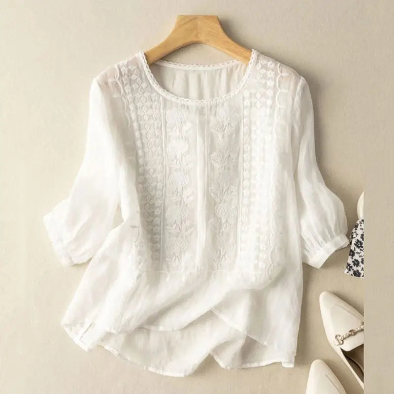 Andrea | Embroidered Relaxed Blouse