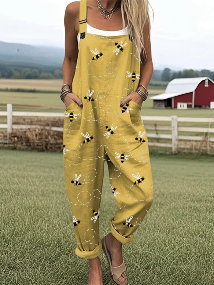 Liora – FLYING BEES EMBROIDERY PATTERN JUMPSUIT