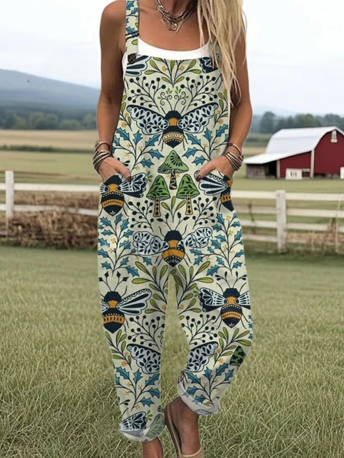 Liora – FLYING BEES EMBROIDERY PATTERN JUMPSUIT