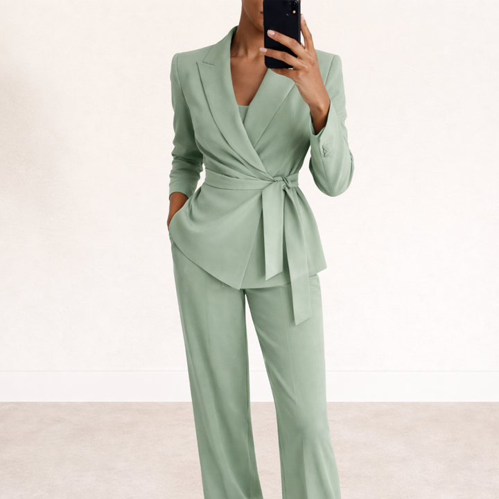 Evelyn | Belted Blazer Suit