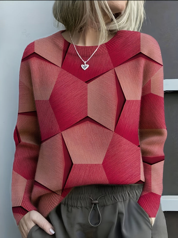 Seraphina – GEOMETRIC COLORBLOCK KNIT SWEATER