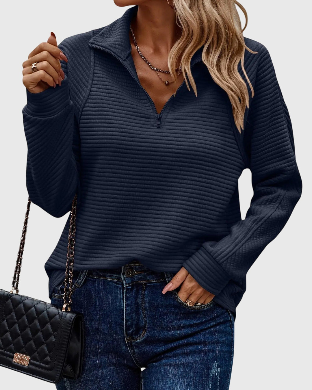 Megan | Elegant Half-Zip Sweater
