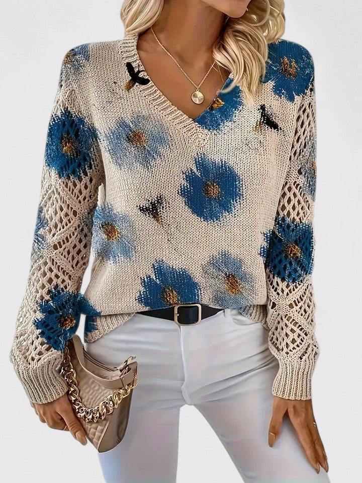 Willow | Elegant Floral Knit Sweater