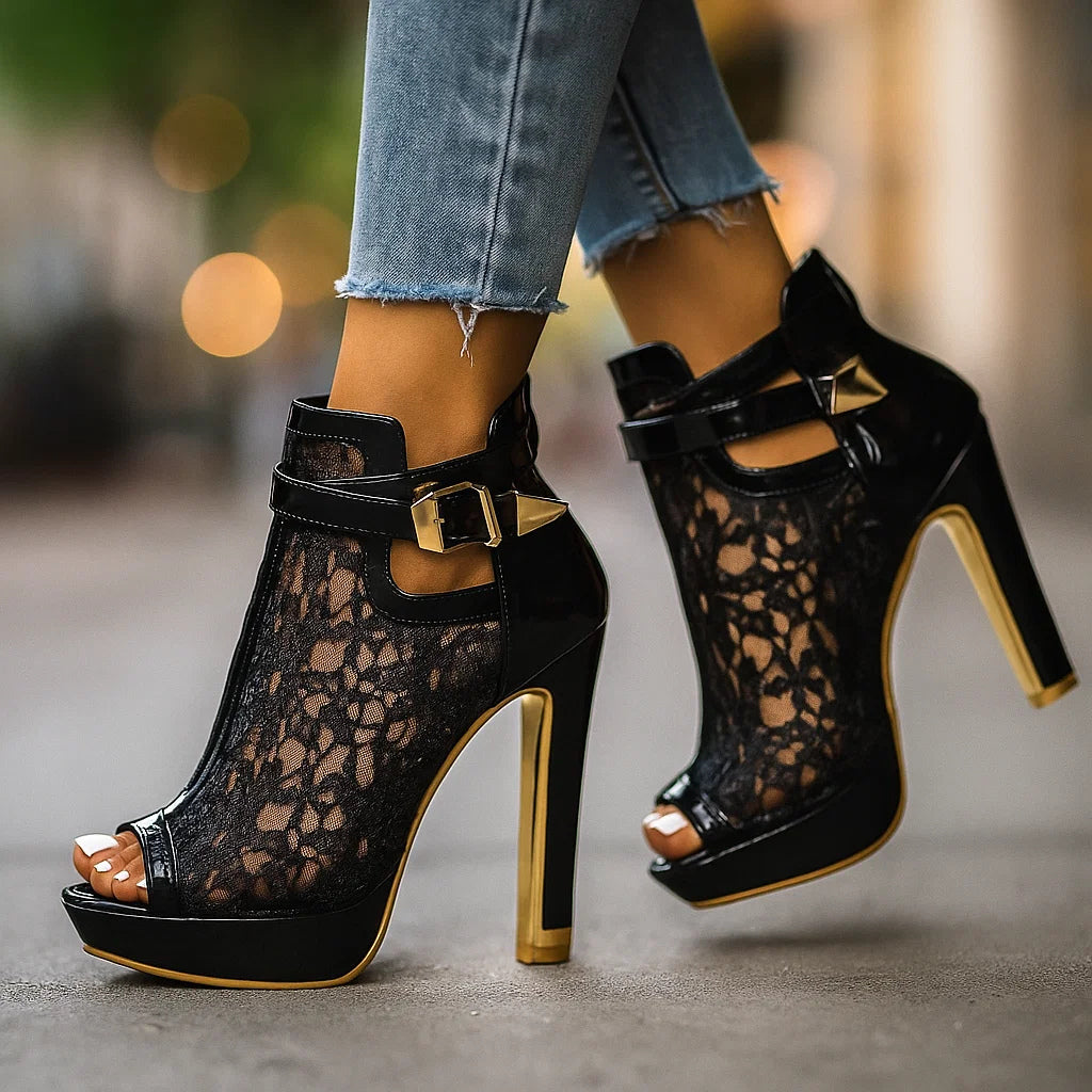 LILIAN LACE HEELS