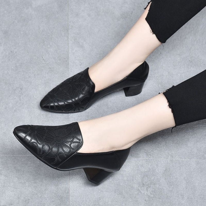 Tonika - Soft Leather Embroidered Pumps