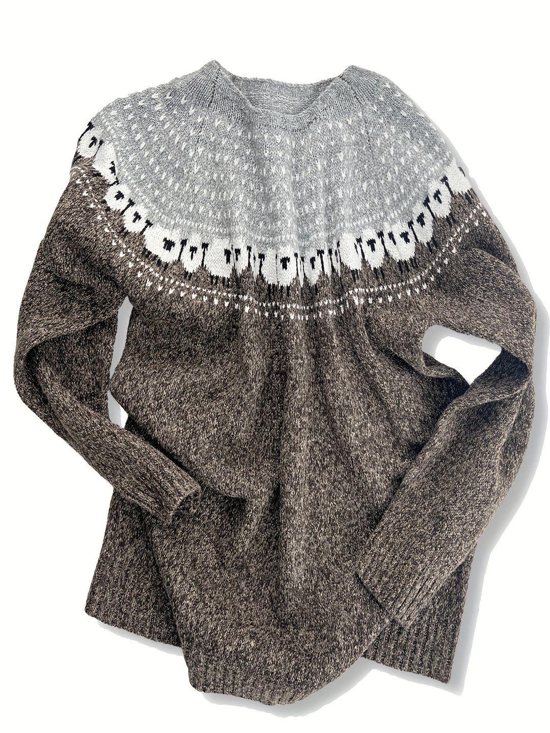 Aria™ | Elegant Winter Sweater with Sheep Jacquard Pattern