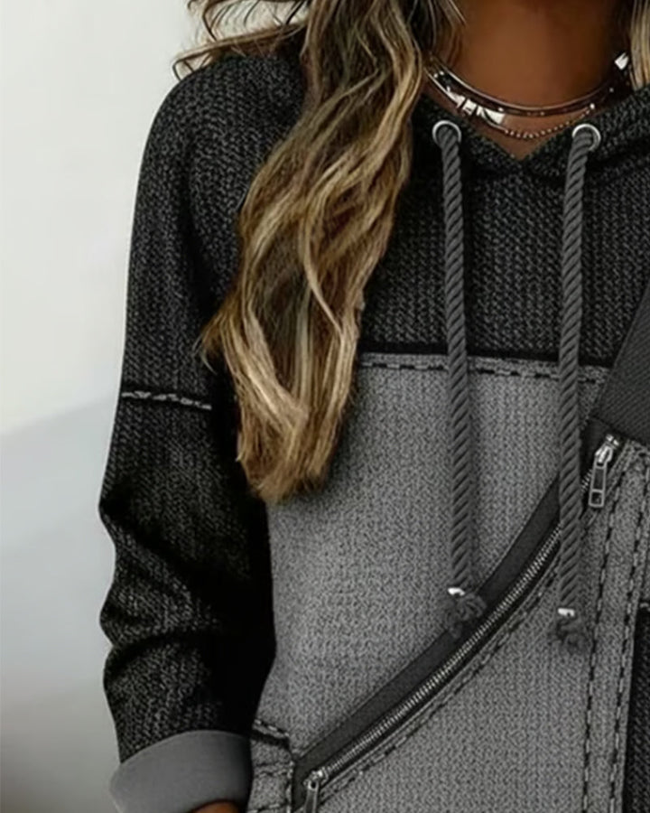 Elle | Elegant Color Block Hoodie