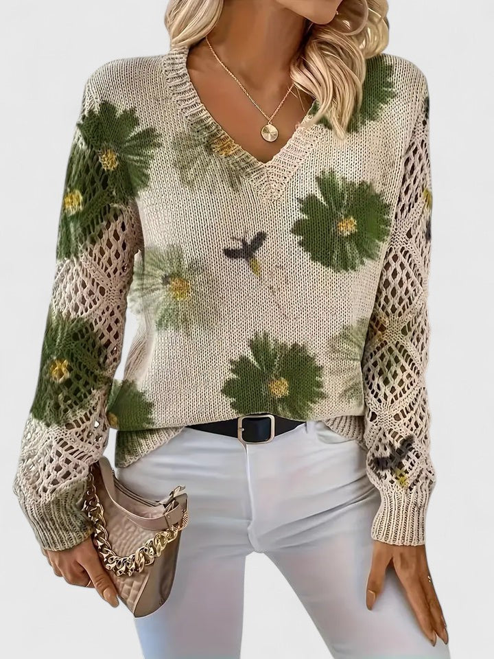 Willow | Elegant Floral Knit Sweater