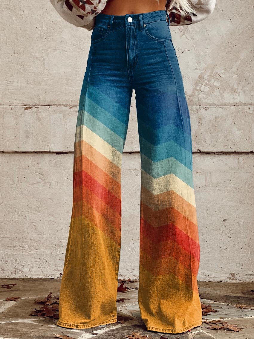 Nayeli | Sunset Chevron Wide-Leg pants