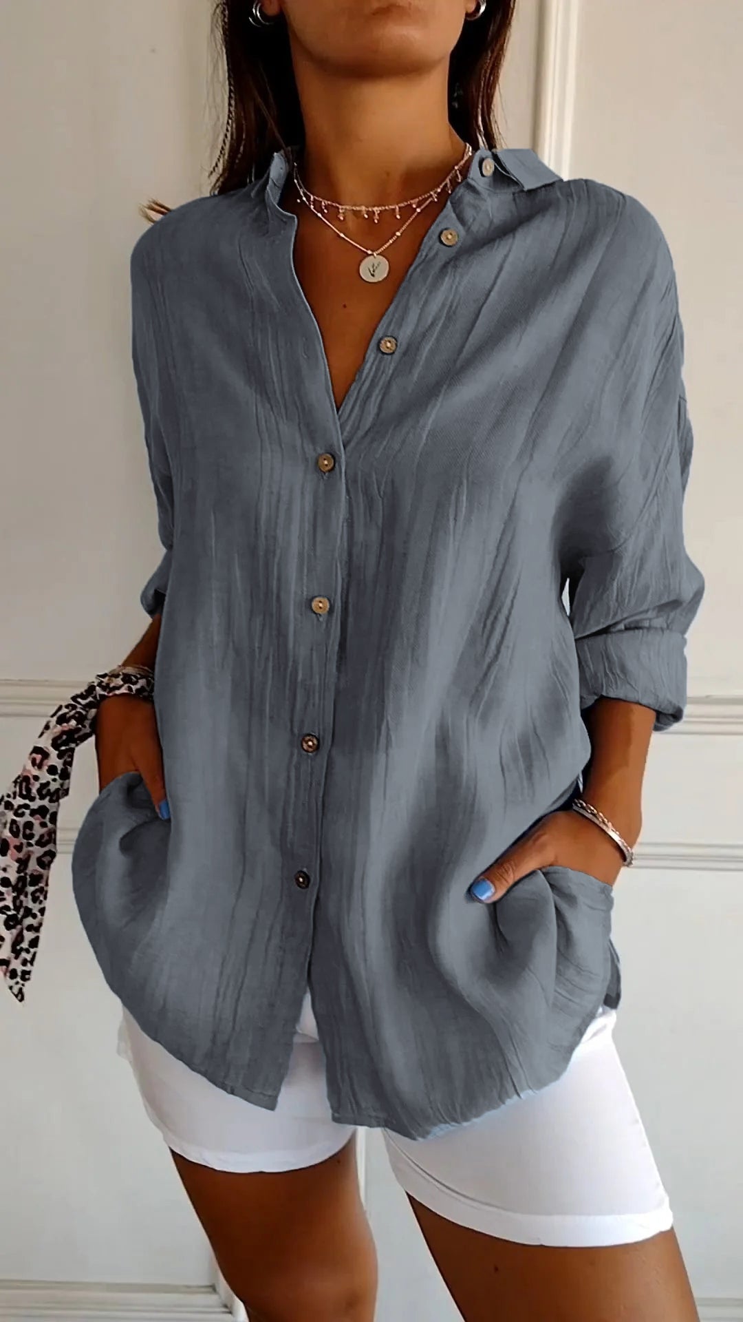 Sara | Elegant Shirt with Pleated Style
