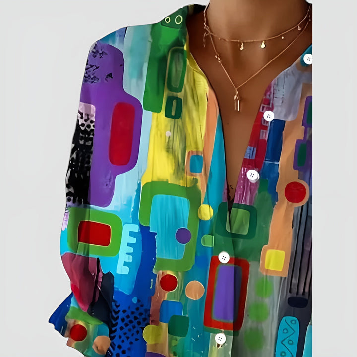 Ann™| blouse with geometric pattern